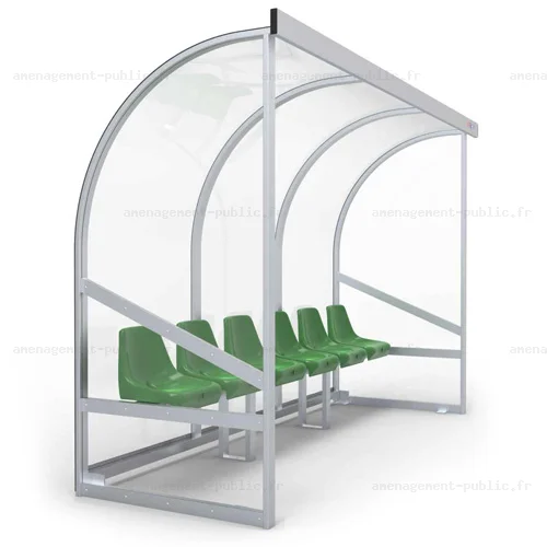 Abri de touche monobloc 6 sièges baquet 